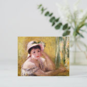 ルノアール、わら帽子をかぶった女性 ポストカード (スタンド正面)