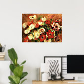 ルノアール – アネモネスのスプレー ポスター (ホームオフィス)