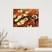 ルノアール – アネモネスのスプレー ポスター (キッチン)