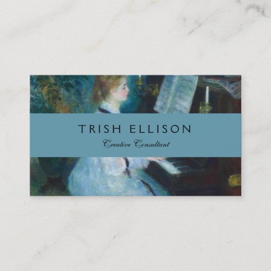 ルノアール・ウーマン・アット・ザ・ピアノヴィンテージ印象派 名刺 (正面)