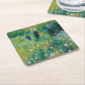 ルノアール・ガーデン・パラソルの女性 スクエアペーパーコースター (アングル)