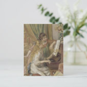 ルノアール – ガールズアットザピアノファインアート ポストカード (スタンド正面)