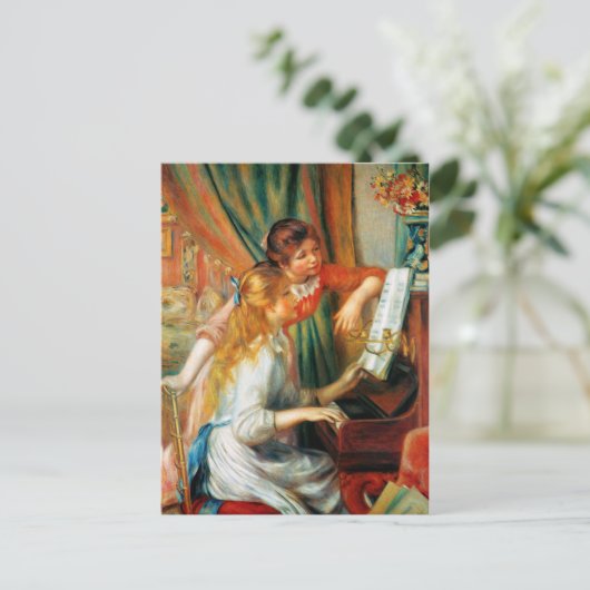 ルノアール・ガールズアットザ・ピアノはがき ポストカード (スタンド正面)