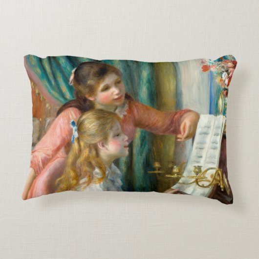 ルノアール・ガールズ・アット・ザ・ピアノ印象派絵画の アクセントクッション (裏面)