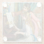 ルノアール・ガールズ・アット・ザ・ピアノ印象派絵画の ガラスコースター (裏面)