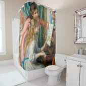 ルノアール・ガールズ・アット・ザ・ピアノ印象派絵画の シャワーカーテン (インサイチュ)