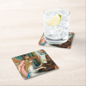 ルノアール・ガールズ・アット・ザ・ピアノ印象派絵画の スクエアペーパーコースター (インサイチュ)