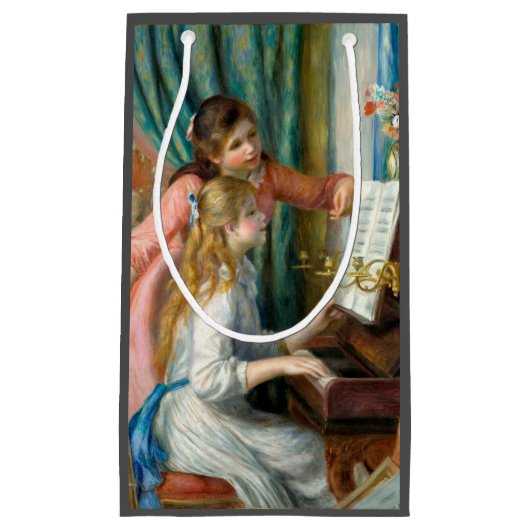 ルノアール・ガールズ・アット・ザ・ピアノ印象派絵画の スモールペーパーバッグ (正面)