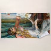 ルノアール・ガールズ・アット・ザ・ピアノ印象派絵画の ビーチタオル (正面)