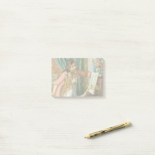 ルノアール・ガールズ・アット・ザ・ピアノ印象派絵画の ポストイット (デスク上)