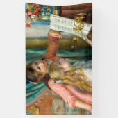 ルノアール・ガールズ・アット・ザ・ピアノ印象派絵画の 横断幕 (縦)