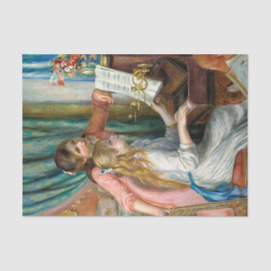 ルノアール・ガールズ・アット・ザ・ピアノ印象派絵画の 薄葉紙 (正面)