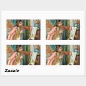 ルノアール・ガールズ・アット・ザ・ピアノ印象派絵画の 長方形シール (シート)