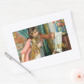 ルノアール・ガールズ・アット・ザ・ピアノ印象派絵画の 長方形シール (封筒)