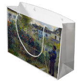 ルノアール - クレード・モネが庭で絵を描く ラージペーパーバッグ (裏面アングル)