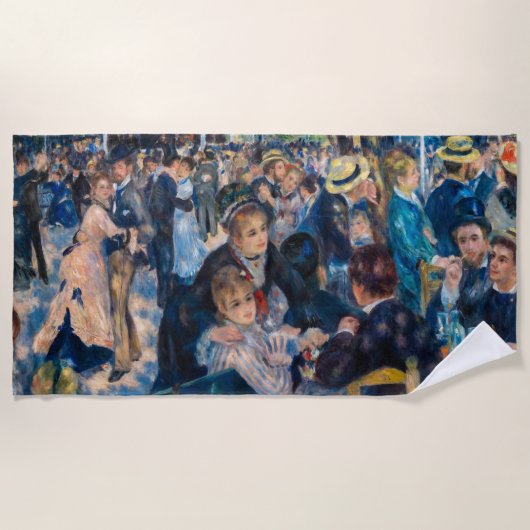 ルノアール – ダンスアットルムーランデラガレット ビーチタオル (正面)