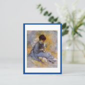 ルノアール、ネコを連れた若い女性 ポストカード (スタンド正面)