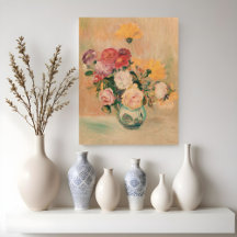 ルノアール,バラとダリアの花瓶