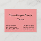 ルノアール: ピアノの女の子 名刺 (裏面)