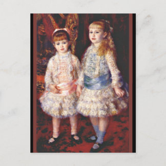 ルノアール – ピンクとブルー、有名絵画なワイン。 ポストカード