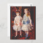 ルノアール – ピンクとブルー、有名絵画なワイン。 ポストカード (正面/裏面)