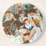 ルノアール・ボートパーティー昼食会 コースター<br><div class="desc">1881年のボートパーティーのランチョンPierre-Augusteルノアール。フランスの絵画北斗市にあるセーヌ川に沿ったメゾン・フォーリラックスナーズのバルコニーでルノアールの友人たちのグループを描いている。画家で美術愛好家でもあるグスターブ・カイロボッテは右下に座っている。ルノアールの将来の妻であるアリン・チャリゴットは、小さな遊犬と共に最前面にいる。ピエール・オーギュスト・ルノアール(1841フランスの-1919)は印象派スタイルの発展の第一人者である画家。美しいの祝言、特に官能フェミニン性として、「ルノアールはルーベンスからワトーまで直接に行われる伝統の最後の代表であ走る」と言われている。 欄干の対角線は構図の二つの半分を画定する役割を果たし、一つは姿で密に詰め込まれ、もう一つは空の部分を除いて、このコントラストによって際立っている所有者の娘Louise-Alphonsine Fournaiseと彼女の弟Alphonse Fournaise, Jrのの二姿のために。この絵画ルノアールの光が素晴らし多い。光の主な焦点はバルコニー来の大きな開口部から、帽子の大きなシングルテッドの男の横にある。手前の男とテーブルクロスの両方のシングルスは、この光を反射し、全体のコンポジションを通して送信するために一緒に働く。</div>