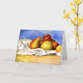 ルノアール-リンゴと梨の静物 カード (黄色い花)