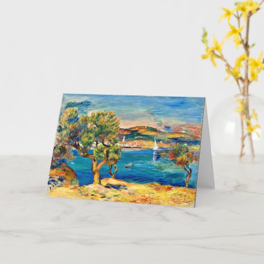 ルノアール – レスタケ素晴らしアート絵画風景 カード (黄色い花)