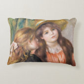 ルノアール – 二つの小さな女の子のポートレート アクセントクッション (裏面)