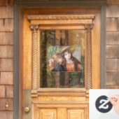 ルノアール – 二つの小さな女の子のポートレート ウィンドウサイン (ホームデコレーション)