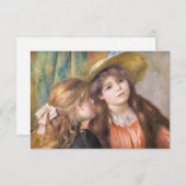ルノアール – 二つの小さな女の子のポートレート サンキューカード (正面/裏面)