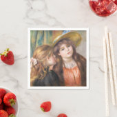 ルノアール – 二つの小さな女の子のポートレート スタンダードカクテルナプキン (インサイチュ)