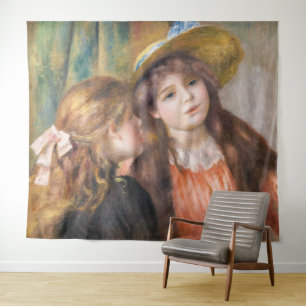 ルノアール – 二つの小さな女の子のポートレート タペストリー