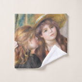 ルノアール – 二つの小さな女の子のポートレート バスタオルセット (ウォッシュタオル)