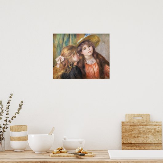 ルノアール – 二つの小さな女の子のポートレート ポスター (キッチン)