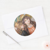 ルノアール – 二つの小さな女の子のポートレート ラウンドシール (封筒)