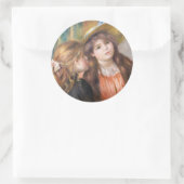 ルノアール – 二つの小さな女の子のポートレート ラウンドシール (バッグ)