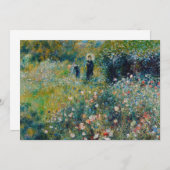 ルノアール – 庭にパラソルを持つ女性 サンキューカード (正面/裏面)