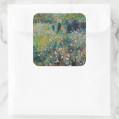 ルノアール – 庭にパラソルを持つ女性 スクエアシール (バッグ)