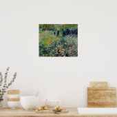 ルノアール – 庭にパラソルを持つ女性 ポスター (キッチン)