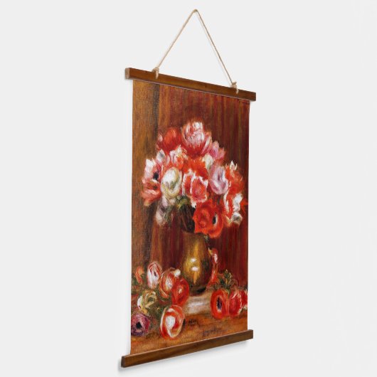 ルノアール – 有名な絵画アネモネス 吊り下げ型タペストリー (傾斜あり)