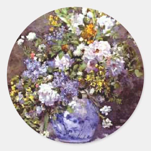 ルノアール：有名な青絵を描の花瓶、 ラウンドシール (正面)