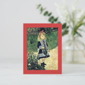 ルノアール – 水やりができる女の子 ポストカード (スタンド正面)