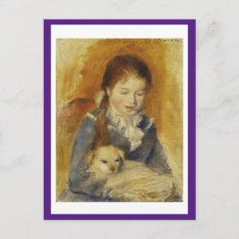 ルノアール、犬を連れた少女、ファインアート、はがき ポストカード