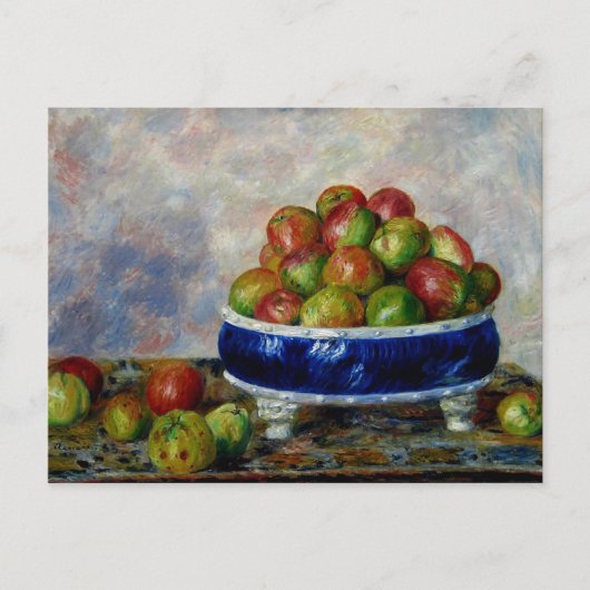 ルノアール – 皿に入れたリンゴ ポストカード (正面)