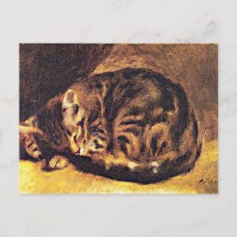 ルノアール:眠れる猫 ポストカード