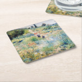 ルノアール – 高草を抜ける道 スクエアペーパーコースター (アングル)