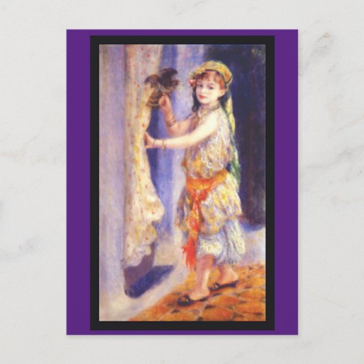 ルノアール、鳥の少女。 ポストカード (正面)