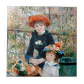 ルノアール"2人の姉妹(台地で) " タイル (正面)