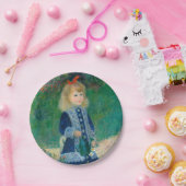 ルノアール"Aのじょうろを持つ女の子" ペーパープレート (パーティー)